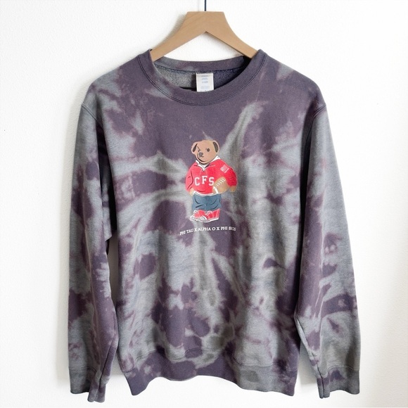 Vtg Port & Company Sweatshirt Mens Medium Frat Fraternity Bear Graphic CFS Retro - Picture 1 of 15